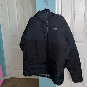 Black REI puffer jacket
